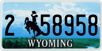 WY license plate 258958