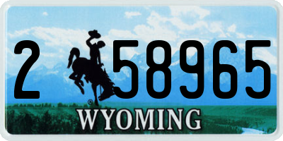 WY license plate 258965