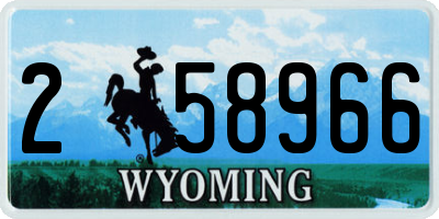 WY license plate 258966