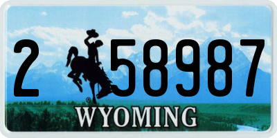 WY license plate 258987