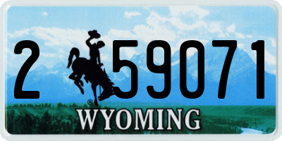 WY license plate 259071