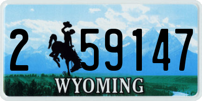 WY license plate 259147