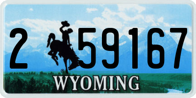 WY license plate 259167
