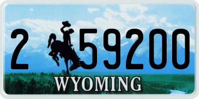 WY license plate 259200