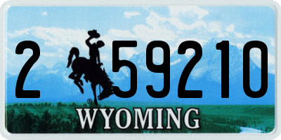 WY license plate 259210