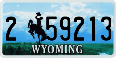 WY license plate 259213