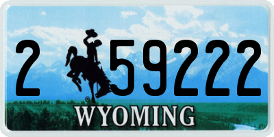 WY license plate 259222