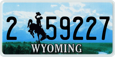 WY license plate 259227