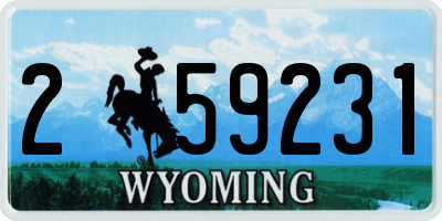 WY license plate 259231