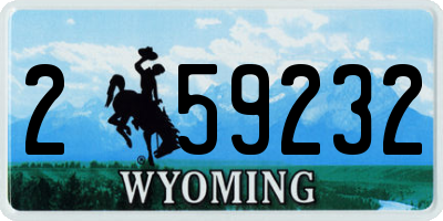 WY license plate 259232