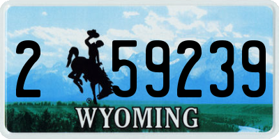 WY license plate 259239
