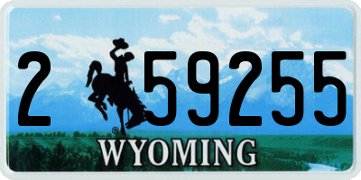 WY license plate 259255