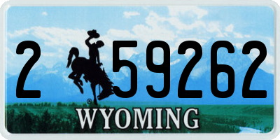 WY license plate 259262
