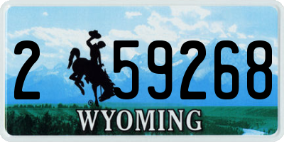WY license plate 259268