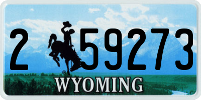 WY license plate 259273