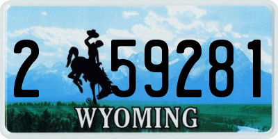 WY license plate 259281