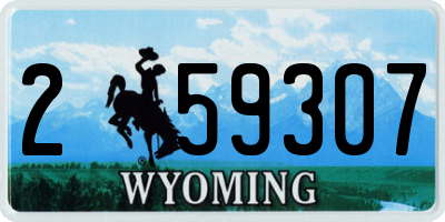 WY license plate 259307