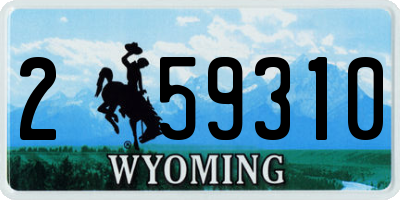 WY license plate 259310