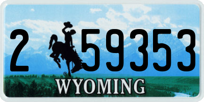 WY license plate 259353