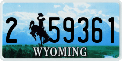WY license plate 259361