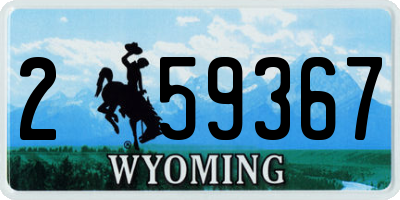 WY license plate 259367