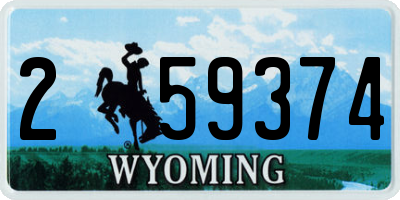 WY license plate 259374