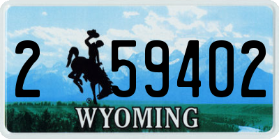 WY license plate 259402