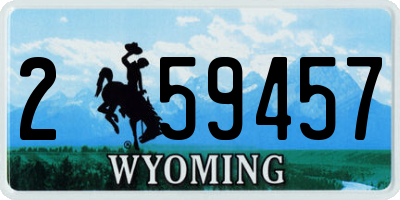 WY license plate 259457