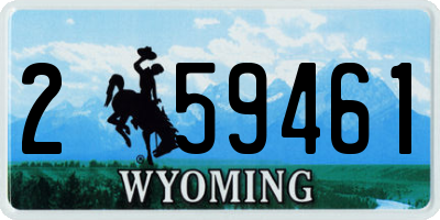 WY license plate 259461
