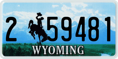 WY license plate 259481