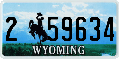WY license plate 259634