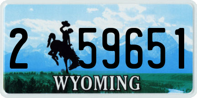 WY license plate 259651