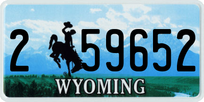 WY license plate 259652