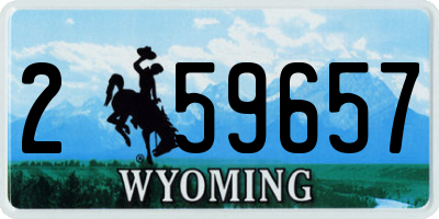 WY license plate 259657