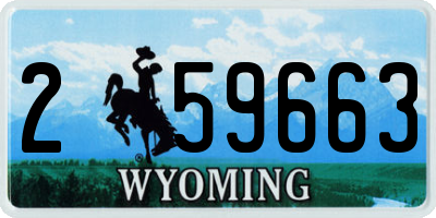 WY license plate 259663