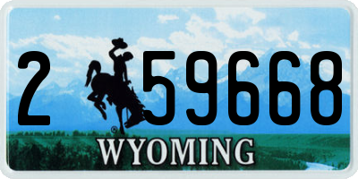 WY license plate 259668