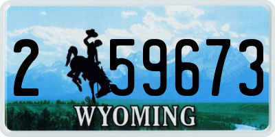 WY license plate 259673
