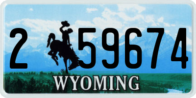 WY license plate 259674