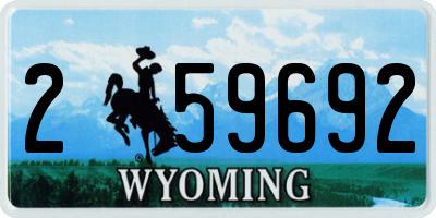 WY license plate 259692