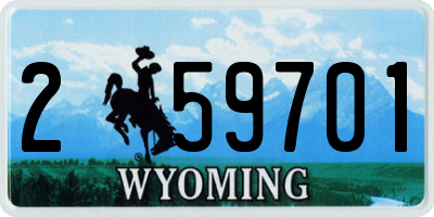 WY license plate 259701
