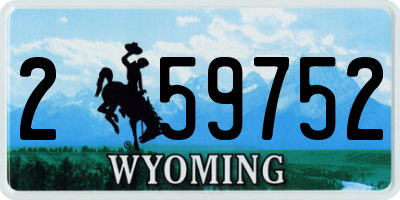 WY license plate 259752
