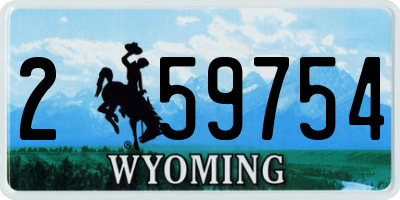 WY license plate 259754