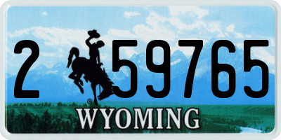 WY license plate 259765