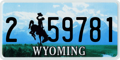 WY license plate 259781