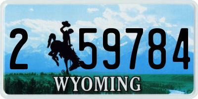 WY license plate 259784