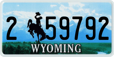 WY license plate 259792
