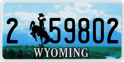 WY license plate 259802
