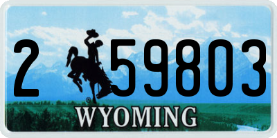 WY license plate 259803