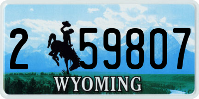 WY license plate 259807