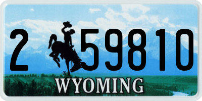 WY license plate 259810